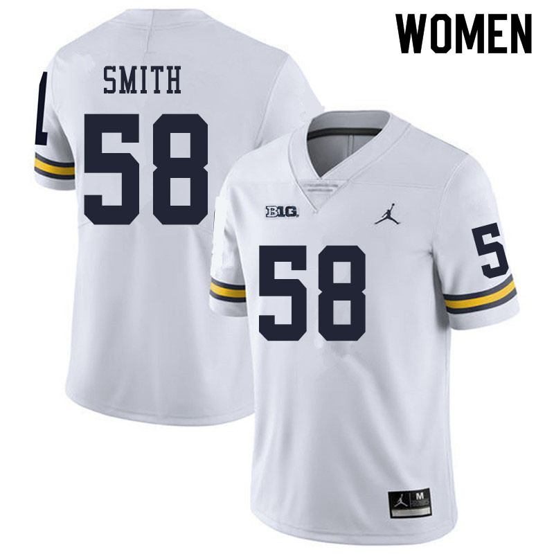 Women #58 Mazi Smith Michigan Wolverines College Football Jerseys Sale-White